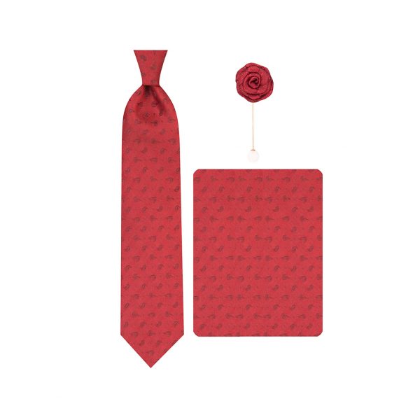 ست کراوات دستمال جیب گل کت مدل GF-PA237-BE