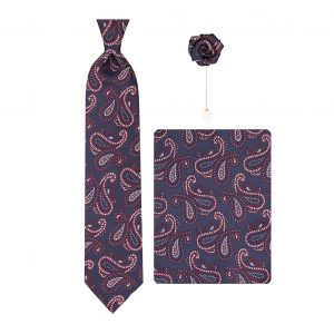 ست کراوات دستمال جیب گل کت مدل GF-PA326-BE&DB
