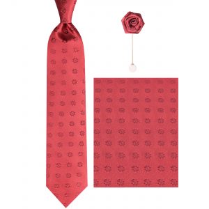 ست کراوات و دستمال جیب و گل یقه کت