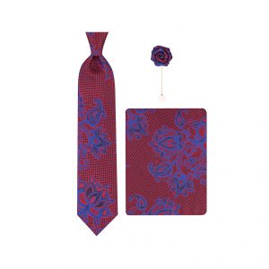 ست کراوات دستمال جیب گل کت مدل GF-F331-BE&BL