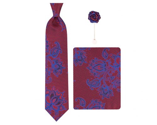 ست کراوات دستمال جیب گل کت مدل GF-F331-BE&BL