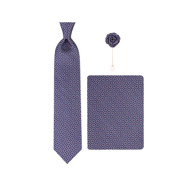ست کراوات دستمال جیب گل کت مدل GF-TA337-DB&GR
