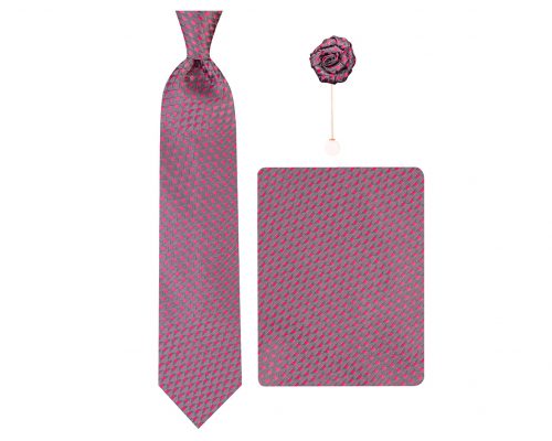 ست کراوات دستمال جیب گل کت مدل GF-TA342-PI&GR