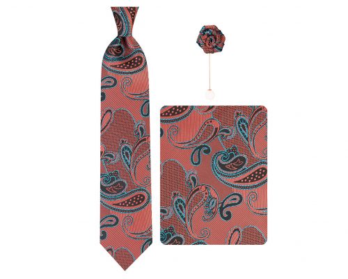 ست کراوات دستمال جیب گل کت مدل GF-PA348-OR