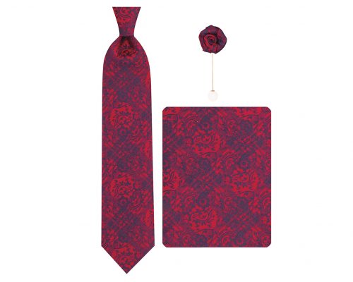 ست کراوات دستمال جیب گل کت مدل GF-F455-BE