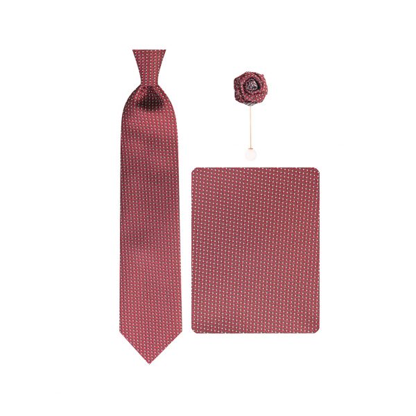 ست کراوات دستمال جیب گل کت مدل GF-PO215-BE