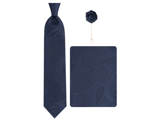 ست کراوات دستمال جیب گل کت مدل GF-PA546-DB