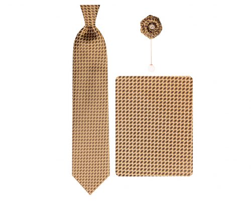 ست کراوات دستمال جیب گل کت مدل GF-PO216-BR