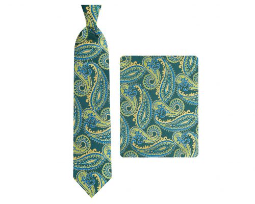 ست کراوات دستمال جیب گل کت مدل GF-PA548-GR