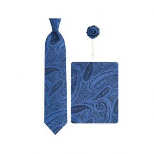 ست کراوات دستمال جیب گل کت مدل GF-PA549-BL