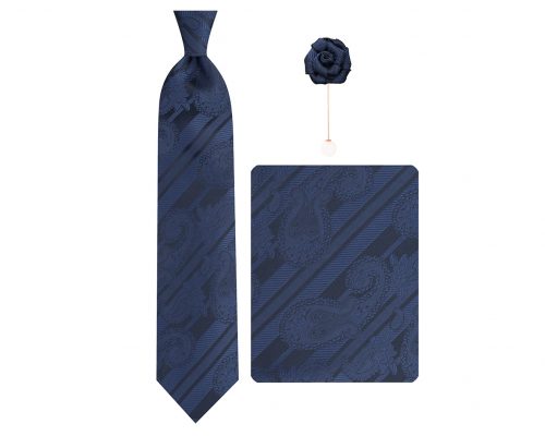 ست کراوات دستمال جیب گل کت مدل GF-ST550-DB