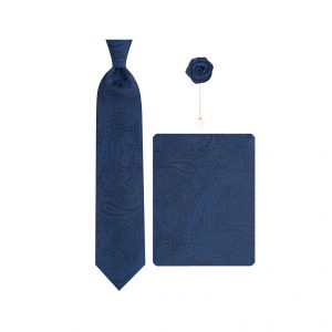 ست کراوات دستمال جیب گل کت مدل GF-ST551-DB
