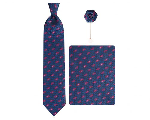 ست کراوات دستمال جیب گل کت مدل GF-PA560-DB