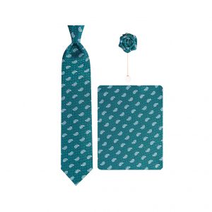 ست کراوات دستمال جیب گل کت مدل GF-PA561-GR