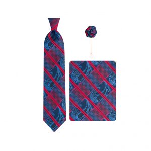 ست کراوات دستمال جیب گل کت مدل GF-ST563-R